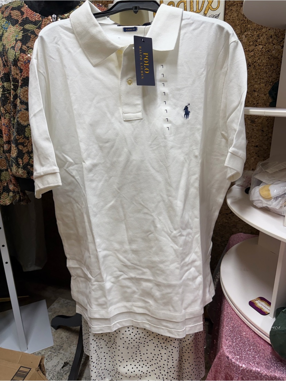 Polo by Ralph Lauren White Short-Sleeve Polo with Navy Pony